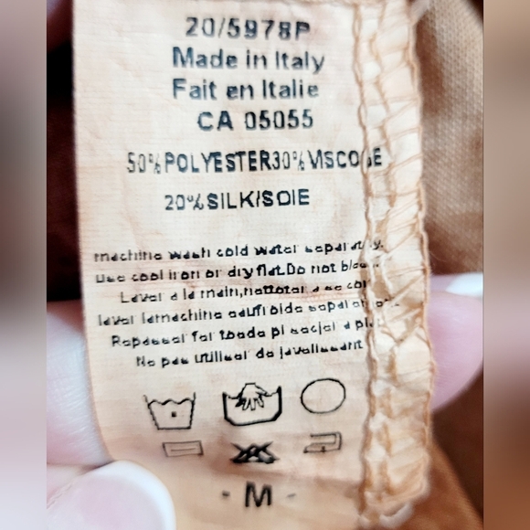 M Made in Italy Crochet Knit Silk Layered Tunic Top Boho Shabby Chic SZ Medium - Picture 11 of 11